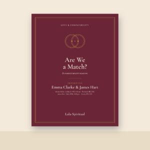 Sample cover printed with the name and birth details
