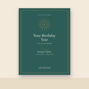 Sample cover printed with the name and birth details