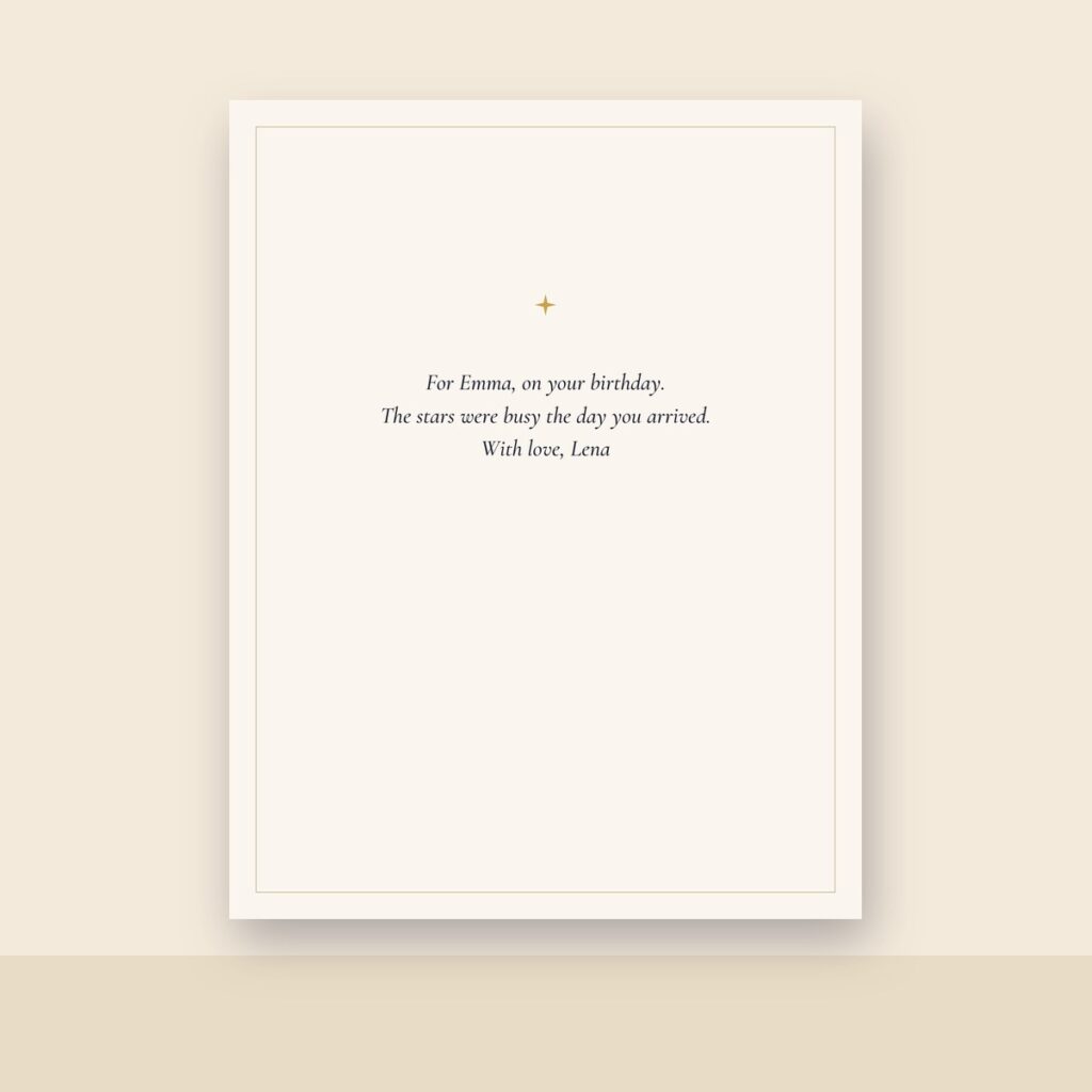 Sample dedication page printed right after the cover